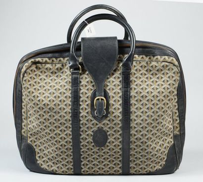 GOYARD Sac week-end 50cm en toile siglée et cuir noir, fermeture éclair à double...