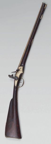 null Beautiful small flintlock hunting rifle, octagonal barrel in gilded bronze,...