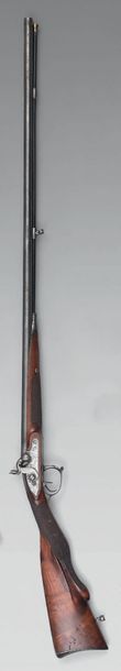  Fusil de chasse à percussion, double canon en table, longueur 90,5 cm, calibre 15,5...