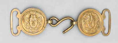 null Pair of chased and gilded brass general officer's belt staples, decorated with...