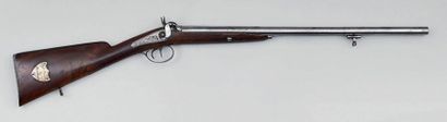  Percussion shotgun, double barrel in 59.5 cm white polished table, calibre 17.5...