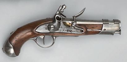 null Flintlock police gun model year IX, barrel with sides then round punched: "M",...