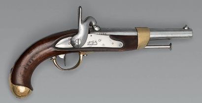 null Pistolet de marine à silex transformé à percussion modèle 1822 T bis, canon...