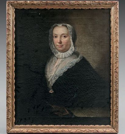 Attribué à Joseph AVED (1702 - 1766) Portrait of Mrs. Bose de la Calmette
On her...