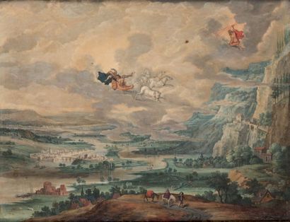 Attribué à Paul BRIL (vers 1553-1626) La chute d'Icare
La chute de Phaéton
Deux cuivres...