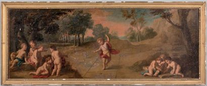 Attribué à Nicolas René JOLLAIN (1732 - 1804) Putti jouant
Trois
Toiles. Manques...