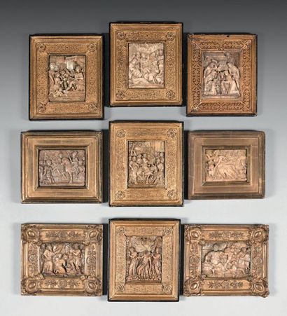 Importante collection de dix-huit bas-reliefs...