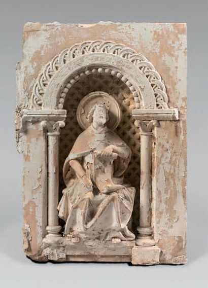 null Ensemble de cinq bas-reliefs en stuc représentant les prophètes (Daniel, Elie,...