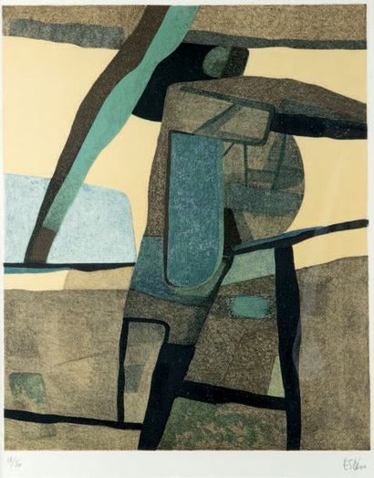 Maurice ESTÈVE (1904-2001) Dalu des landes, 1980
Lithographie en couleurs, signée...