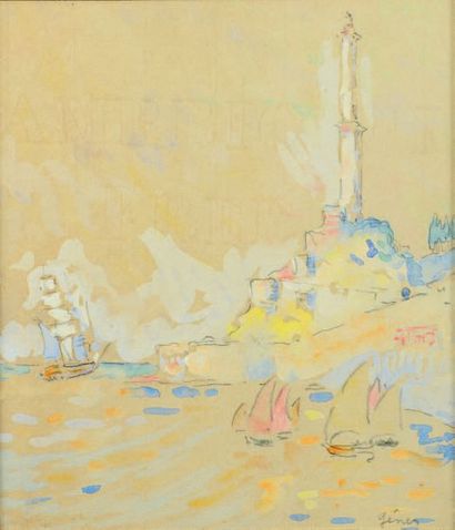 Paul SIGNAC (1863-1935) Genoa, la Lanterna (study for the eponymous painting, FC...