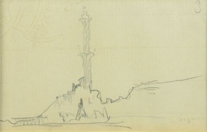 Paul SIGNAC (1863-1935) Genoa, la Lanterna, 1904
Lead pencil drawing, stamped lower...