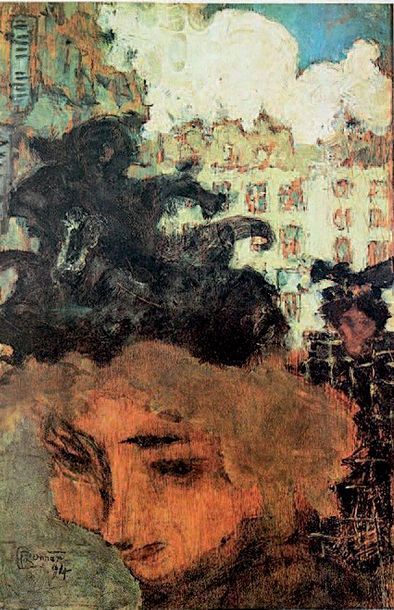 Pierre BONNARD (1867-1947) Rue à Paris, circa 1895
Oil on cardboard laminated on...