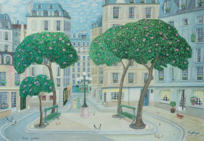 Anne GAVARNI Paris, Place Furstenberg
Huile sur toile, signée en bas vers la gauche.
38...