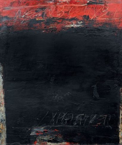 Justo GONZÁLES BRAVO (né en 1944) Sans titre noir et rouge, 1996
Peinture sur panneau,...