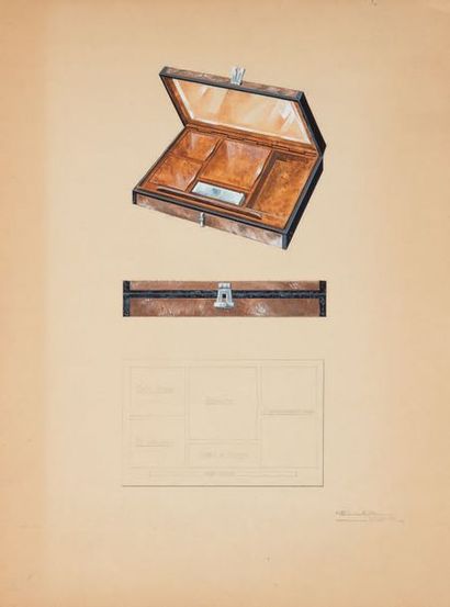 KELLER Gustave (1879-1955) 36 dessins préparatoires d'orfèvrerie dont un de Boin-Taburet....