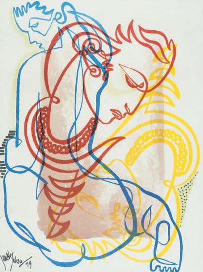 Jean NEGULESCO (1900-1993) Visages
Lithographie en couleurs, signée et datée 79,...