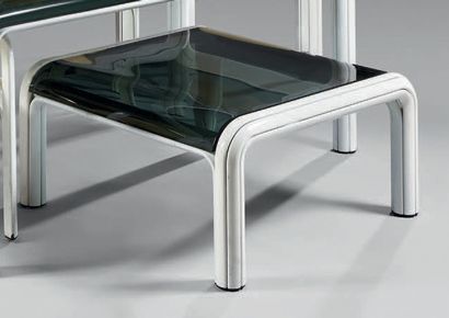 GAE AULENTI (1927-2012) & KNOLL INTERNATIONAL (ed) Coffee table with folded steel...