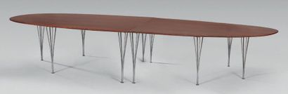 MATHSSON Bruno (1907-1988) & HEIN Piet (1905-1996) Large table called "Superellips",...
