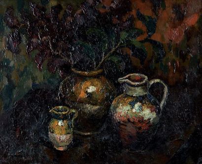 Pierre Jean DUMONT (1884-1936) Still life with a jug
Oil on canvas, signed below...