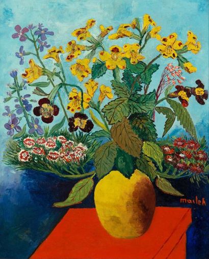 Elisée MACLET (1881-1962) Bouquet de fleurs
Huile sur toile, signée en bas à droite
46...