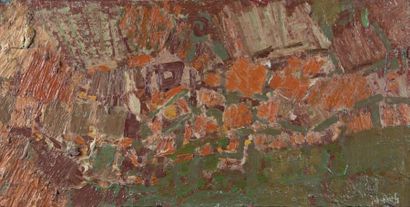 Jacques YANKEL (né en 1920) Composition aux toits
Huile sur toile, signée en bas...