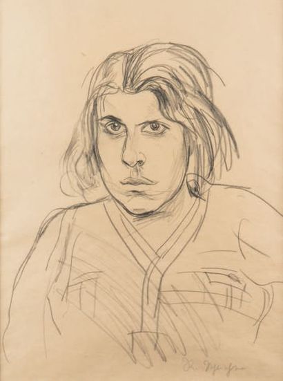 Rudolph SCHLICHTER (1890-1955) Young Communist, circa 1926
Black pencil drawing,...