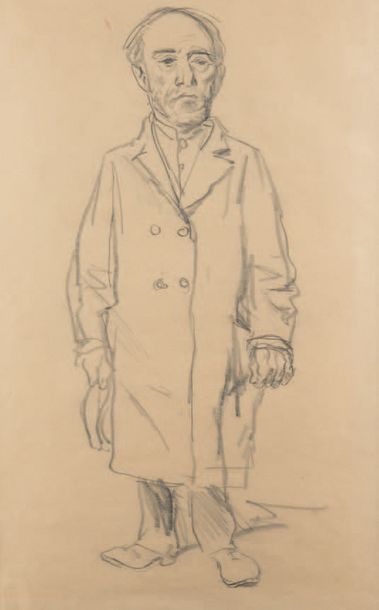 Rudolph SCHLICHTER (1890-1955) Standing
man Black
pencil drawing 56.5 x 34.5 cm