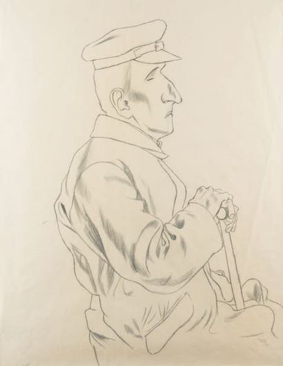 George GROSZ (1893-1959) Blindman, 1921
Black pencil drawing, signed and dated down...