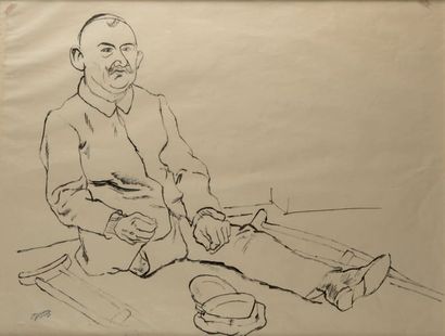 George GROSZ (1893-1959) War amputee, circa 1923
Ink drawing with a brush, stamped...
