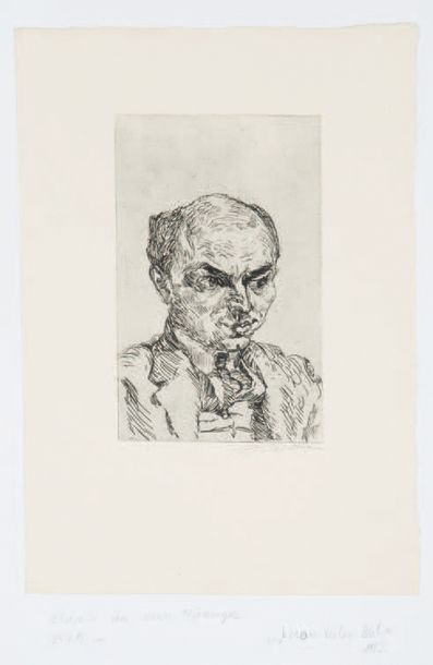 Ludwig MEIDNER (1884-1966) Bildnis des hern Stössinger
Eau-forte, signée
23 x 14,7...