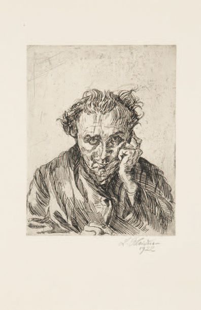 Ludwig MEIDNER (1884-1966) Eugen Klöpfer in Moliere, 1922
etching, signed and dated....