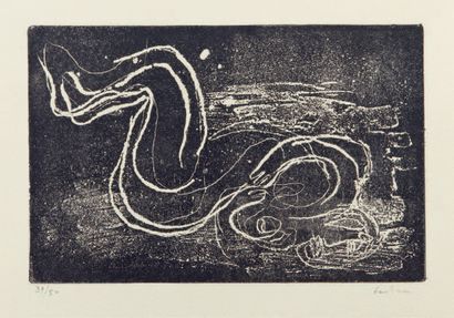 Jean FAUTRIER (1898-1964) Extended Woman III. - Extended woman I., 1941-42
etching...