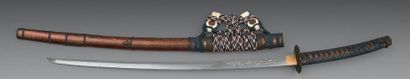 null TACHI Ito-Maki no Tachi
Ubu Blade 65 cm, with a Horimono representing FUDO-MYO,...