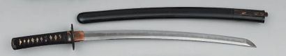 null WAKIZASHI
50.9 cm blade, suriage, 3 mekugi-ana, hardened in: Choji-midare.
Signature...