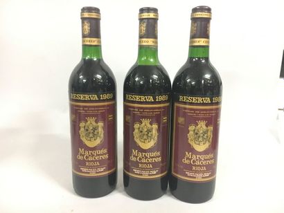 null - 3 bouteilles, Marques de Caceres, RIOJA reserva 1989