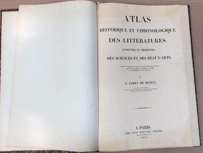 [chronologie ]. JARRY de MANCY (Adrien). Atlas historique et chronologique des littératures

anciennes...