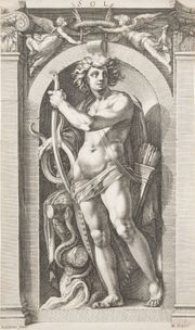Hendrick GOLTZIUS (1558-1617). Sol. Planche de la série des Dieux Romains, gravés...