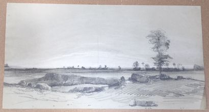 Auguste BORGET (1809-1877) deux paysages et une architecture, dessins

21 x 40 -...