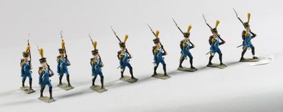 null Ensemble de soldats de plomb C.B.G. – LUCOTTE Premier Empire, Infanterie légère...