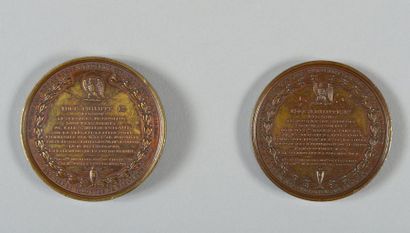 null Deux médailles commémoratives du retour des cendres de l’Empereur Napoléon Ier,...