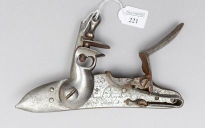 null Platine de fusil à silex de type 1774, corps poinçonné : "M" couronné et signé :...