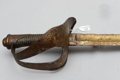 null Sabre de cavalerie allemand, garde à deux branches en fer plat formant coquille ;...