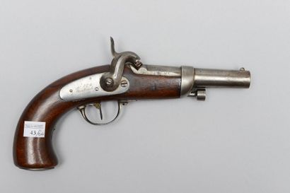 null Pistolet à percussion d'officier de gendarmerie modèle 1836, canon poinçonné...
