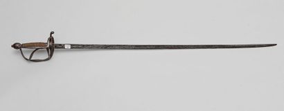 null Sabre d'officier de dragon modèle 1767, garde en fer à trois branches, double...