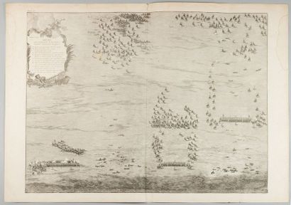 null Lot de grandes planches gravées concernant les manœuvres de la cavalerie (1748),...