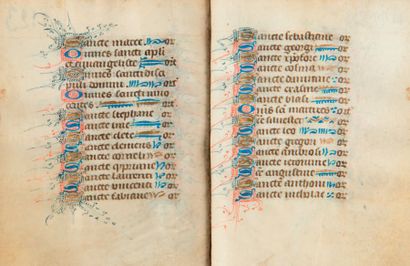 null [HEURES MANUSCRITES]. Manuscrit de la deuxième moitié du XVe siècle en un volume...