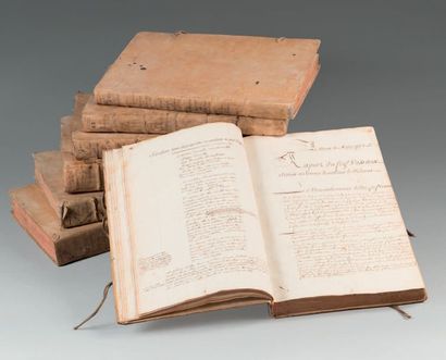 [PICARDIE / MOLLIENS]. Manuscrit du milieu du XVIIIe siècle en sept volumes in-folio,...