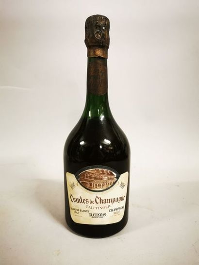 null 1 bouteille CHAMPAGNE "Comtes de Champagne", Taittinger 1961 (TLB, couleur lég...
