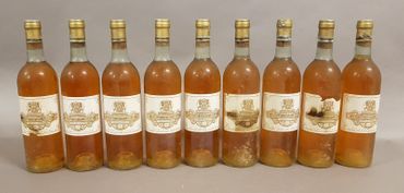 null 9 bouteilles Château COUTET, 1° cru Barsac 1975 (1 et; 3 J, et; 2 TLB, 1 LB...