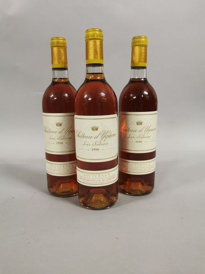 null 3 bouteilles CH. D'YQUEM, 1° Grand cru Supérieur Sauternes 1990 